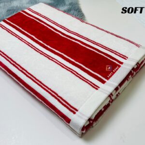 Red-Stripe Beach Towel