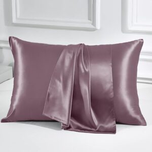 Glossy Light Purple Silk-Pillowcase