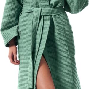 Premium Green-Waffle Bathrobe