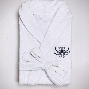 Premium White Embroidery Bathrobe