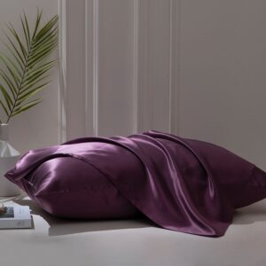 Glossy Deep Purple Silk-Pillowcase