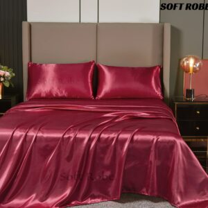 Glossy Wine Silk Flat Sheet