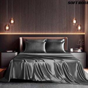 Dark Grey Silk Flat Sheet