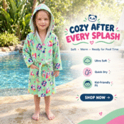 Cozy Poolside Panda Robe Ad