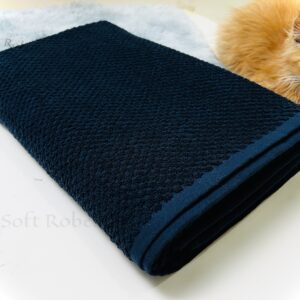 Navy Blue Popcorn Bath Sheet