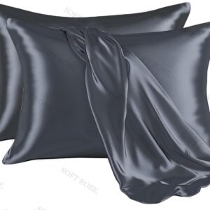 Glossy Space Grey Silk-Pillowcase