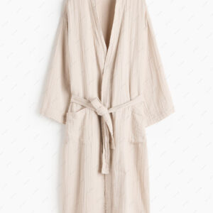 Premium Light Beige Muslin Bathrobe
