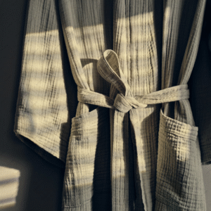 Premium Light Khaki Green Muslin Bathrobe