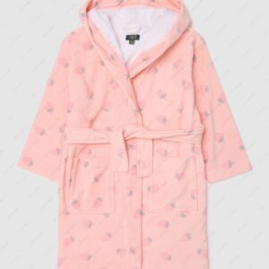Pastel Pink Strawberry Blossom hooded Robe