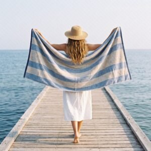 Cotton Sky Stripe Towel